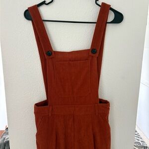 Cider Brown Corduroy Jumpsuit Relaxed Fit